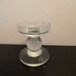 Crate&Barrel Transparent Glass Candleholder
